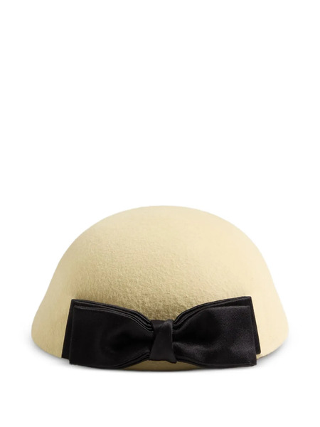  Valentino Garavani Vlogo Signature Hat In Lapin-fabric With Satin-bow - Neutrals 