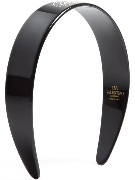  Valentino Garavani Vlogo Signature Headband - Black 