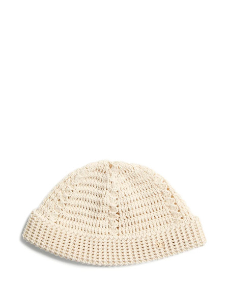  Valentino Garavani Vlogo Signature Knitted Beanie Hat - Neutrals 