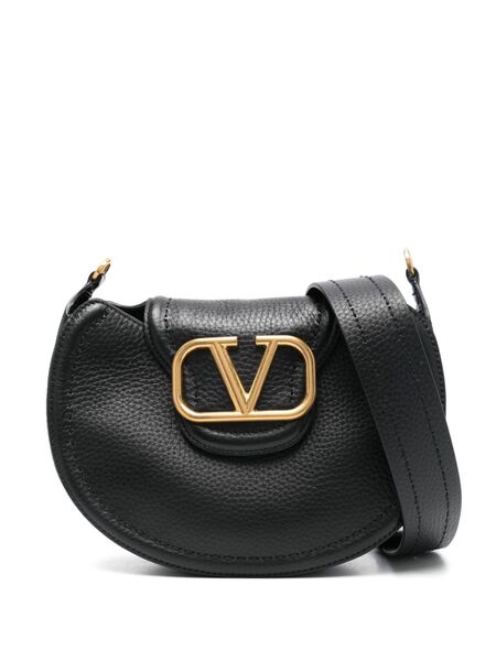  Valentino Garavani Vlogo Signature-plaque Shoulder Bag - Black 