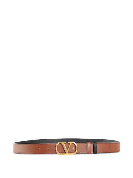  Valentino Garavani Vlogo Signature Reversible Belt - Brown 