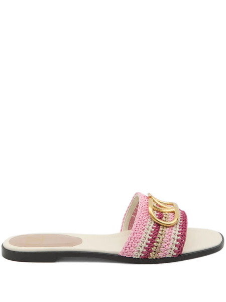  Valentino Garavani Vlogo Signature Slides - Pink 