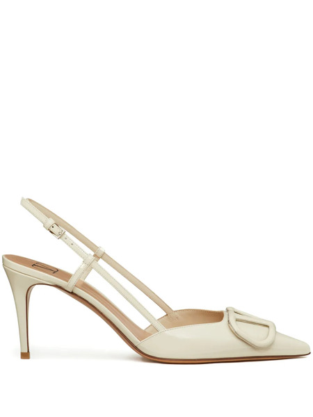  Valentino Garavani Vlogo Signature Slingback Pumps - White 