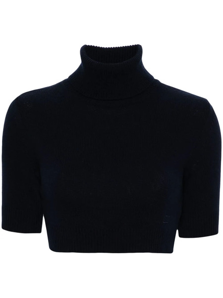  Valentino Garavani Vlogo Virgin Wool Top - Blue 