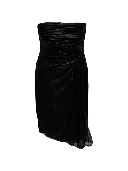  Valentino Pre-owned Strapless Ruched Mini Dress - Black 