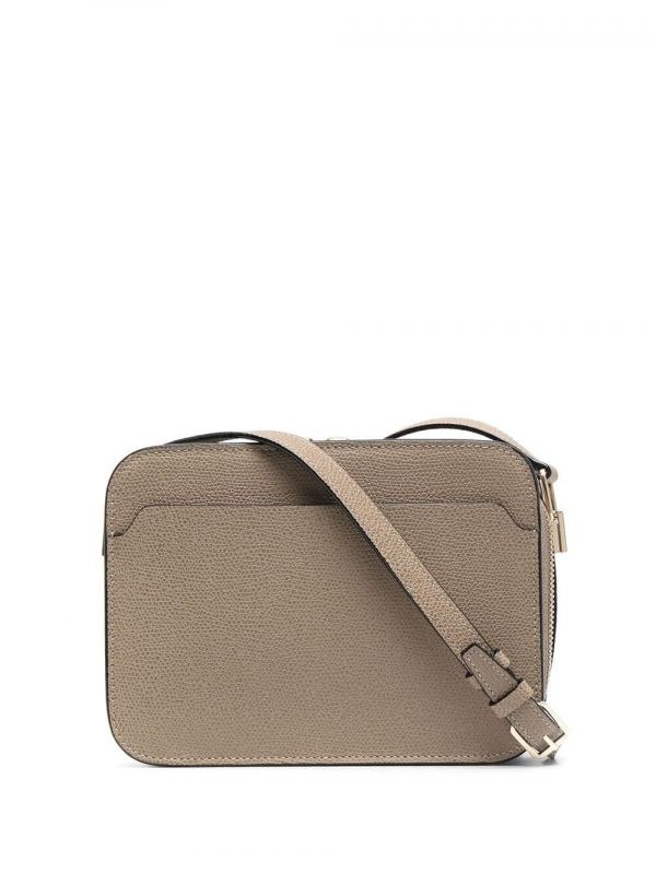  Valextra Grained Leather Crossbody Bag - Neutrals 