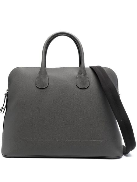  Valextra Leather Tote Bag - Grey 