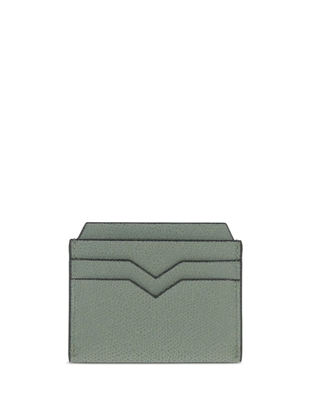  Valextra Textured Leather Cardholder - Green 