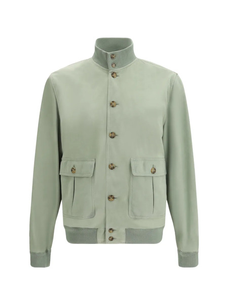  Valstar Button Calf Leather Jacket - Green 