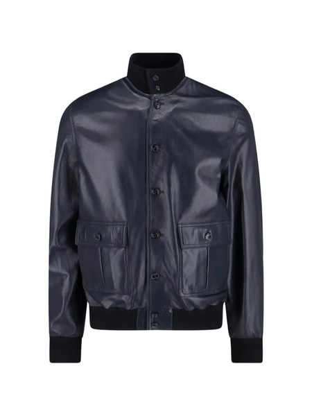  Valstar Buttoned Leather Jacket - Blue 