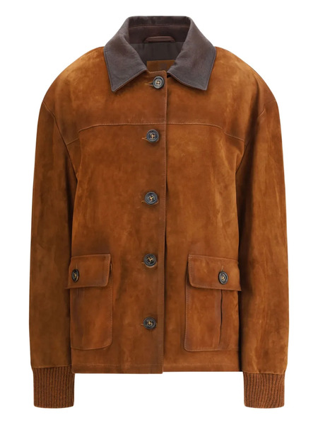  Valstar Suede Buttoned Jacket - Brown 