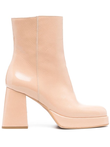  Vamsko 90mm Doris Patent Leather Boots - Neutrals 