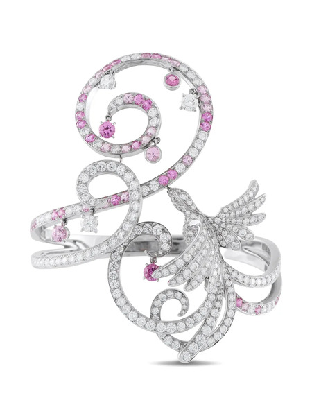  Van Cleef & Arpels Oiseaux De Paradis Diamond And Sapphire Bracelet - Silver 
