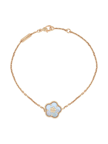  Van Cleef & Arpels Pre-owned 18k Rose Gold Lucky Spring Mother Of Pearl Bracelet - Pink 