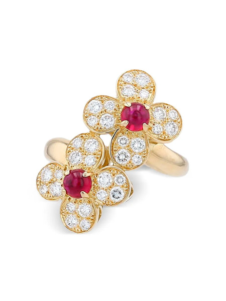  Van Cleef & Arpels Pre-owned 18kt Yellow Gold Ruby And Diamond Ring 