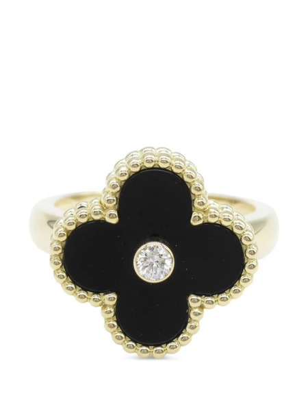  Van Cleef & Arpels Pre-owned Onyx Diamond Ring - Gold 