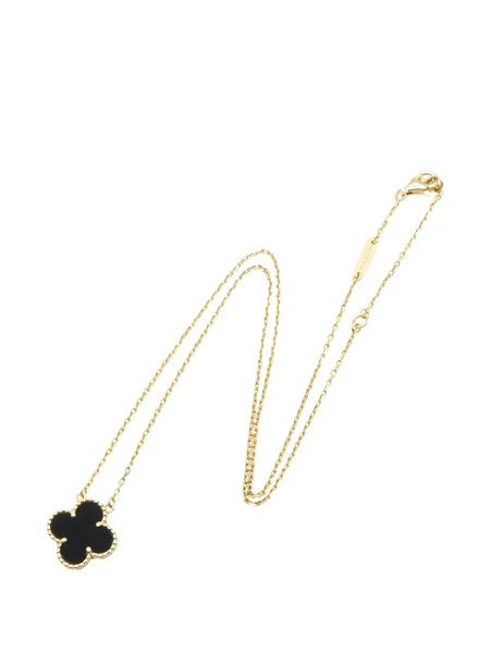  Van Cleef & Arpels Pre-owned 2010s Flower-pendant Onyx Necklace - Gold 