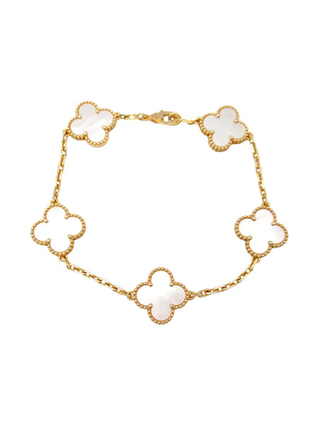  Van Cleef & Arpels Pre-owned 2010s 18k Rose Gold Semi-custom Alhambra Bless 5 Motifs Bracelet - Pink 