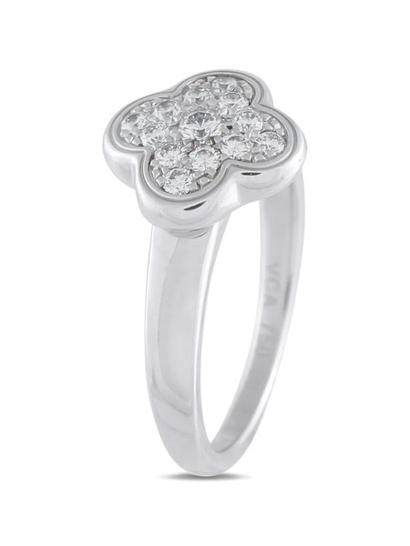  Van Cleef & Arpels Pure Alhambra Diamond Ring - Silver 