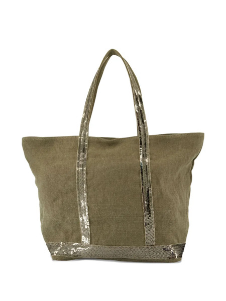  Vanessa Bruno Cabas M Sequin-trimmed Tote Bag - Green 