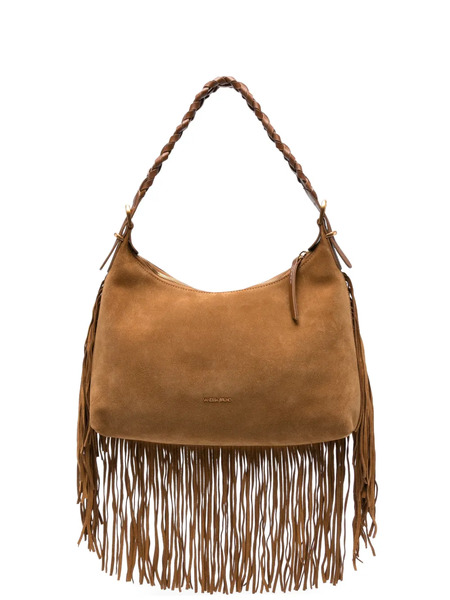  Vanessa Bruno Pm Jess Suede Shoulder Bag - Neutrals 
