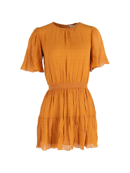  Vanessa Bruno Seersucker Gathered Mini Dress - Orange 