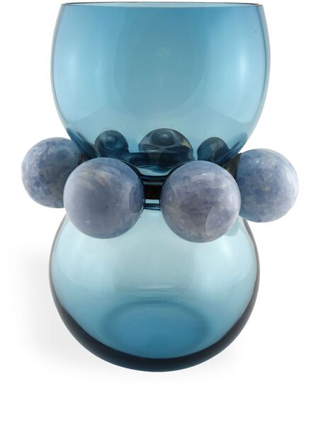  Vanessa Mitrani Tiffany Glass Vase (300mm) - Blue 