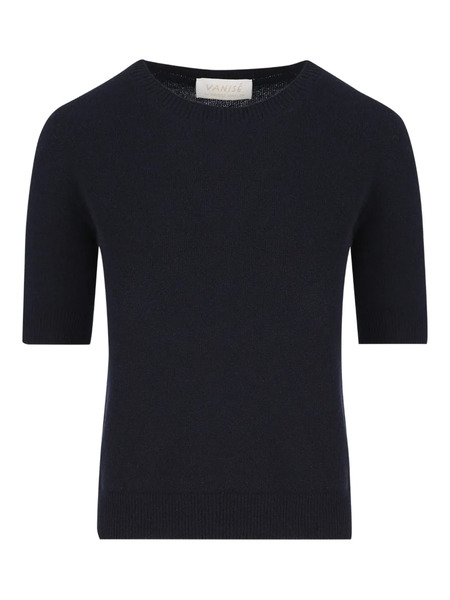  Vanisè Ribbed-hem Cashmere Top - Black 