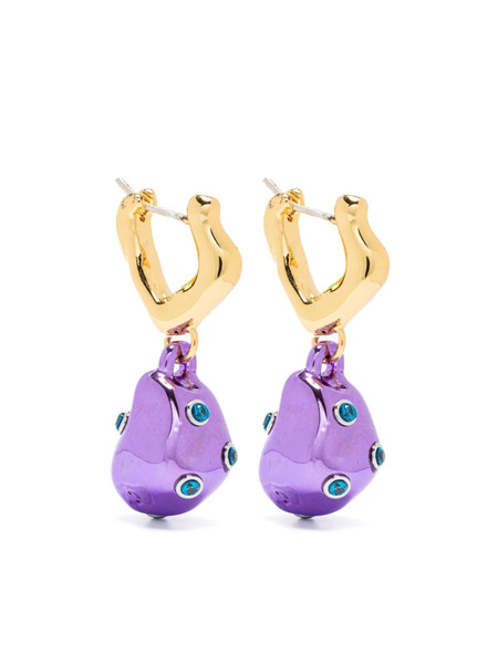  Vann Jewelry Crystal-embellished Drop Earrings - Gold 