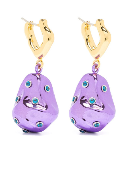  Vann Jewelry Crystal-embellished Drop Earrings - Gold 