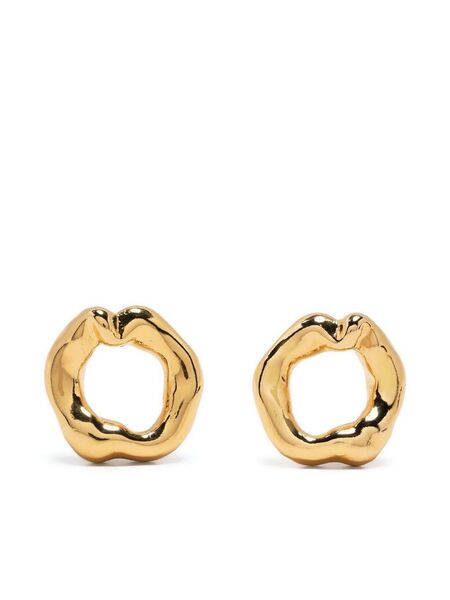  Vann Jewelry Irregular Circle Earrings - Gold 