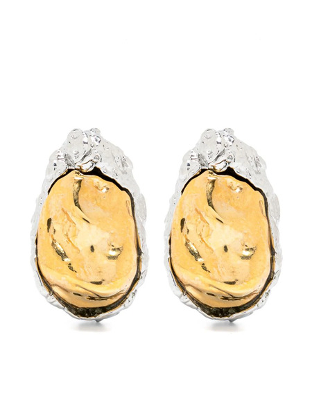  Vann Jewelry Oyster Stud Earrings - Silver 