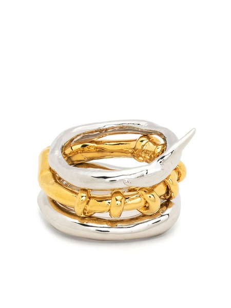  Vann Jewelry Three-layer Stack Ring - Silver 