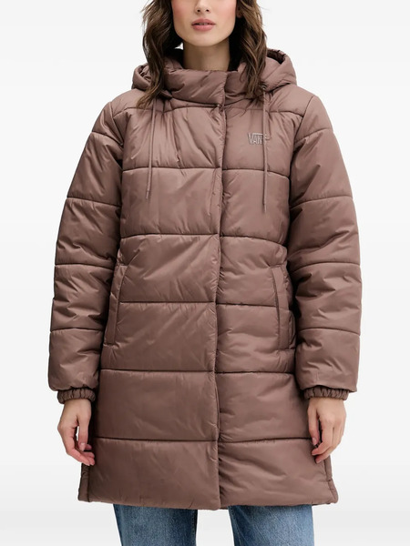  Vans Hooded Quilted Jacket - Brown 