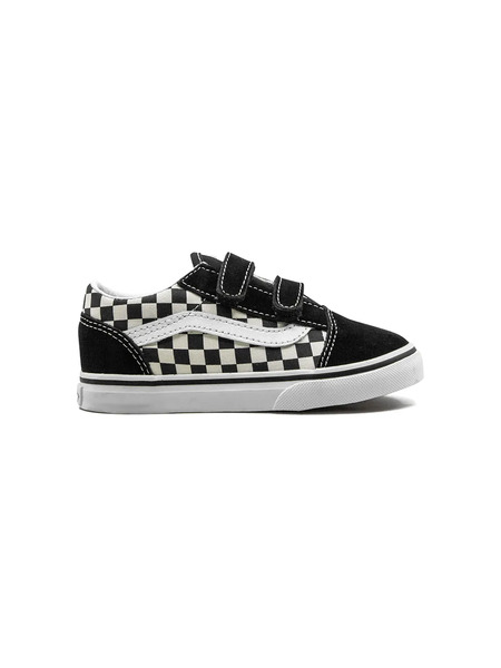  Vans Kids Old Skool primary Check Sneakers - Black 