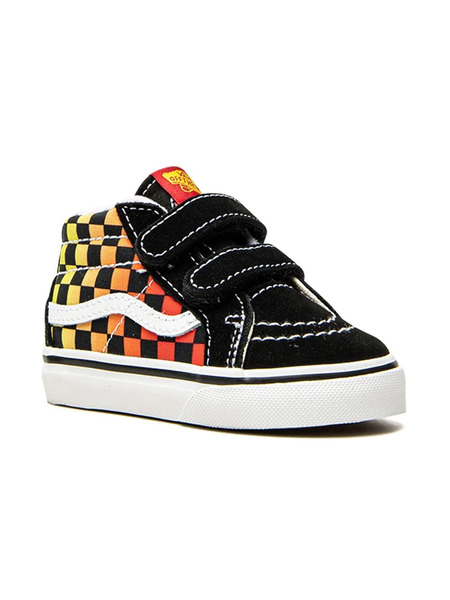  Vans Kids Sk8-mid Reissue V flame Logo Repeat Sneakers - Black 