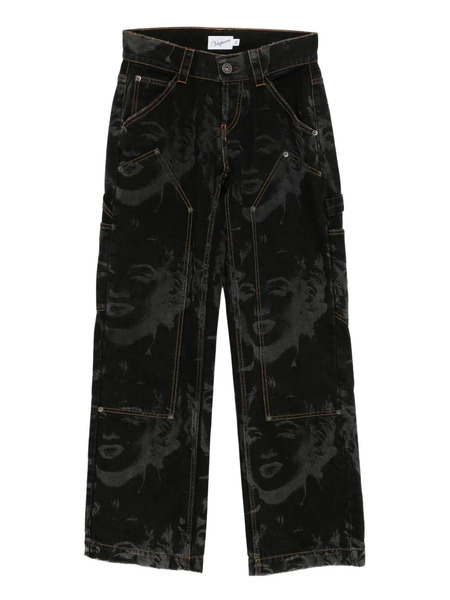  Vaquera All-over Graphic Print Jeans - Black 