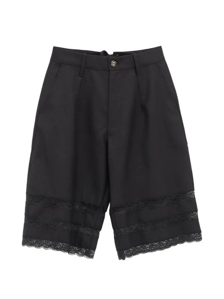  Vaquera Lace-trim Shorts - Black 