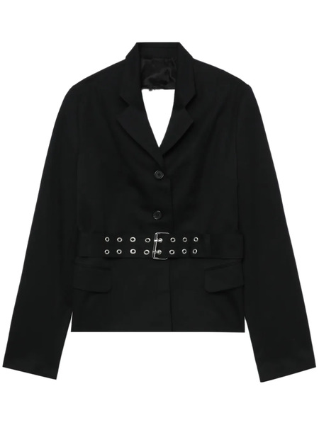  Vaquera Open-back Belted Blazer - Black 