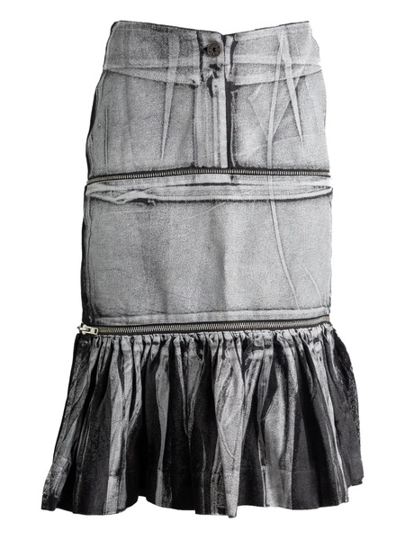  Vaquera Zip-detail Ruffled Skirt - Black 