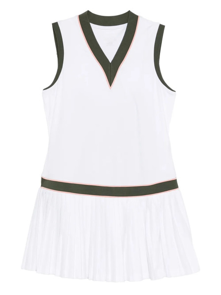  Varley Pleated V-neck Mini Dress - White 