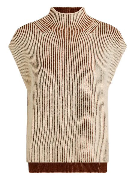  Varley Ribbed High-neck Tank Top - Neutrals 