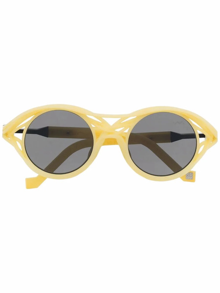  Vava Eyewear X Kengo Kuma Cl0015 Round Sunglasses - Yellow 