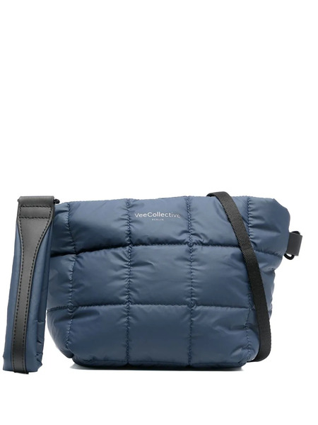  Veecollective Quilted Square Crossbody Bag - Blue 