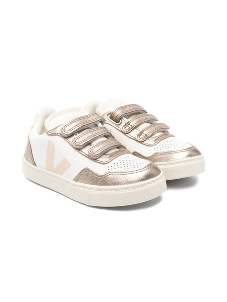  Veja Kids Leather Strap Sneakers - White 