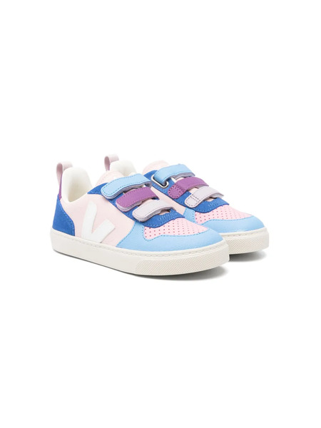  Veja Kids Logo Appliqué Touch-strap Sneakers - Blue 