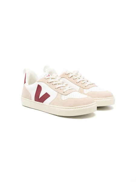  Veja Kids Logo-patch Low-top Leather Sneakers - Neutrals 
