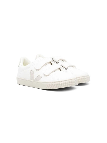  Veja Kids Touch-strap Calf-leather Shoes - White 