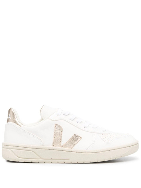  Veja V-10 Chromefree Leather Sneakers - White 