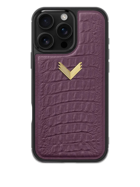 Velante Alligator-texture Iphone 16 Pro Max Phone Case - Purple 